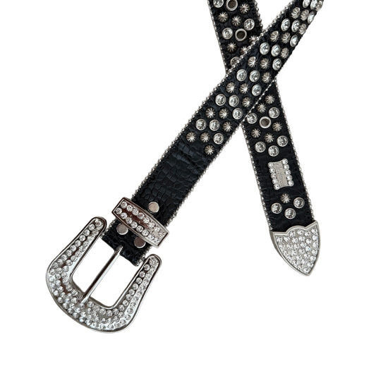 BB Simon Embellished Belt - Black