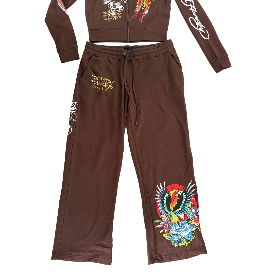 Ed Hardy Brown Tracksuit Set