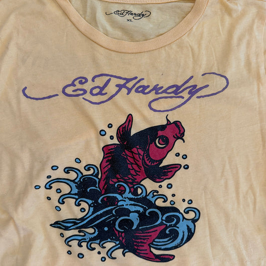 Ed hardy Yellow Baby Tee
