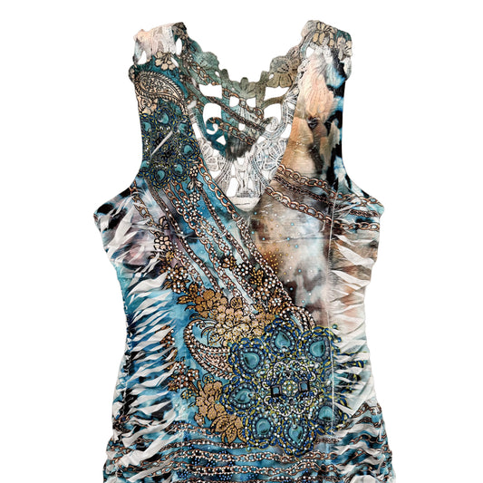 Vintage Embellished Mini Dress