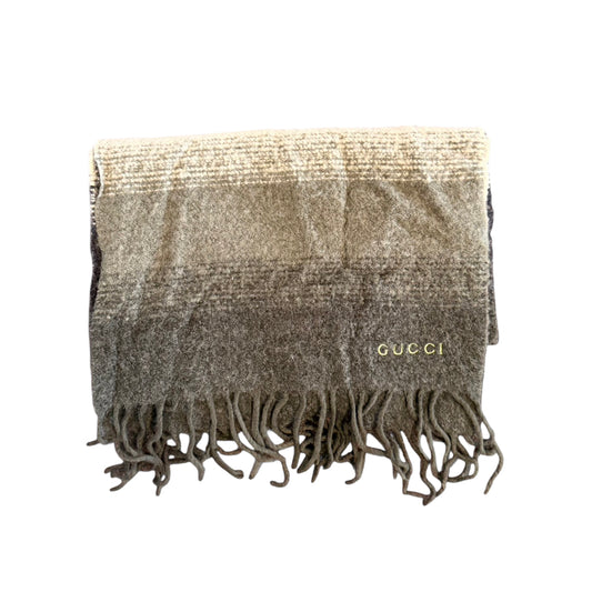 Gucci Green Striped Scarf