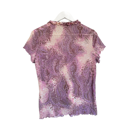 Y2K Jacquie Purple mesh blouse