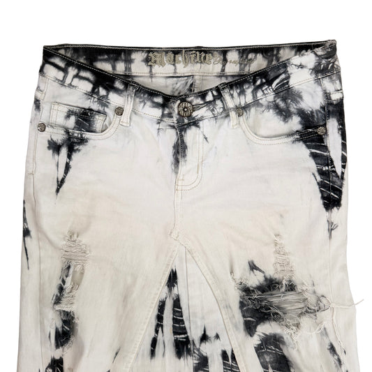 Machine Tie dye Denim Skirt