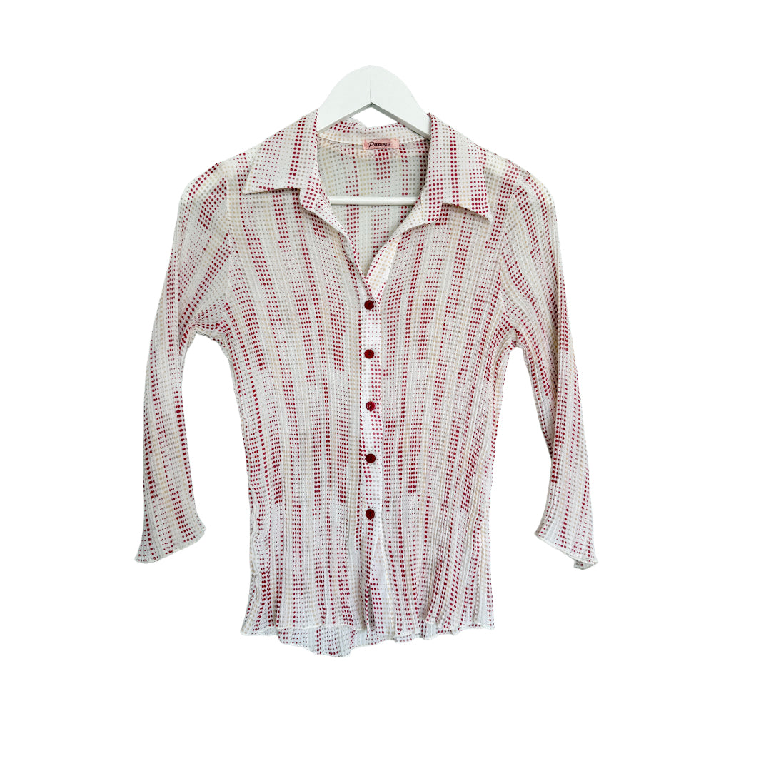 Y2K Papaya Cinched Blouse