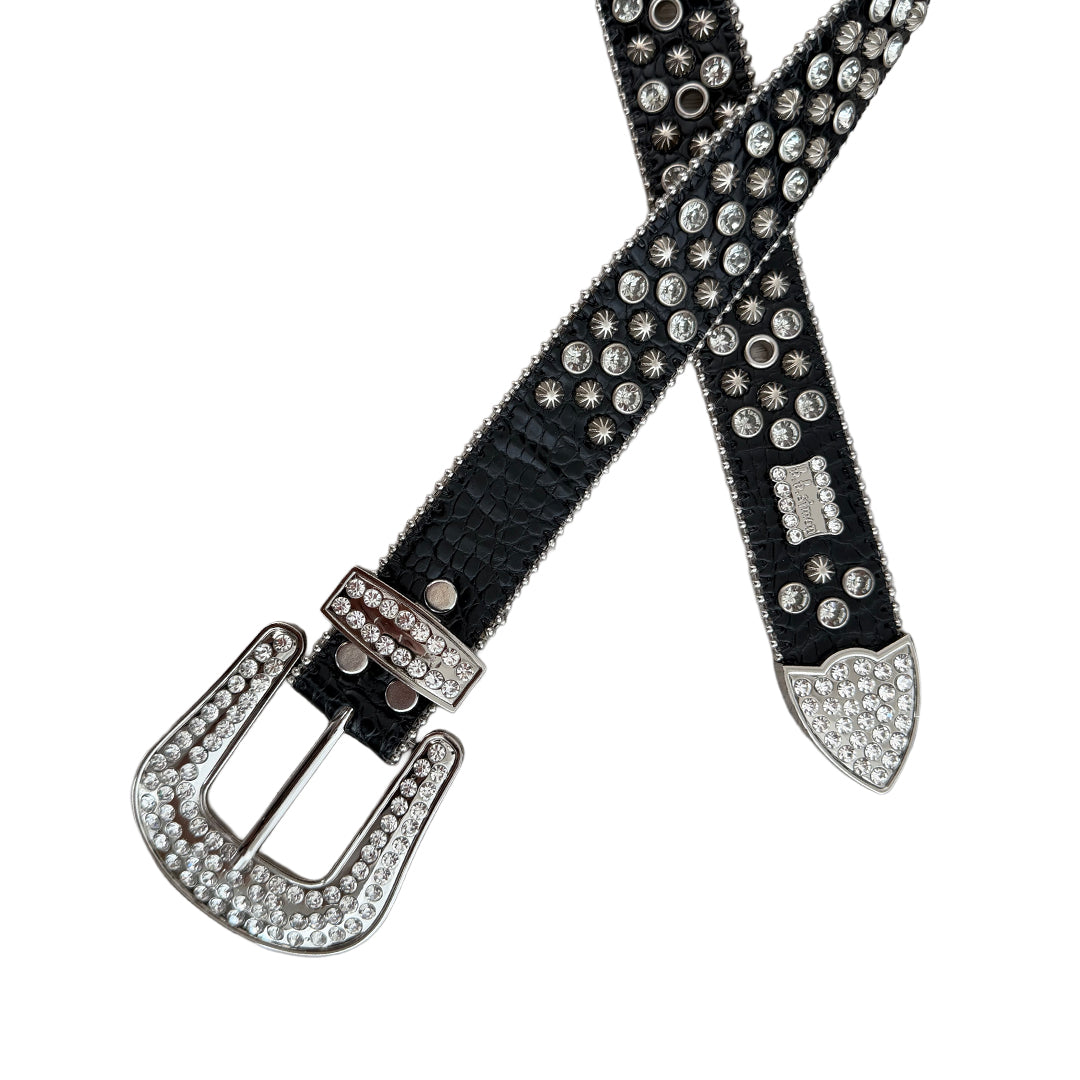 BB Simon Embellished Belt - Black
