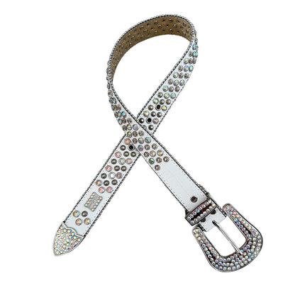 BB Simon Embellished Belt - White