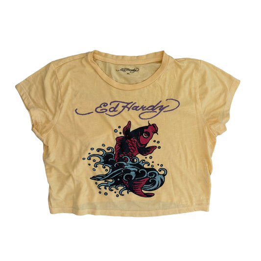 Ed hardy Yellow Baby Tee