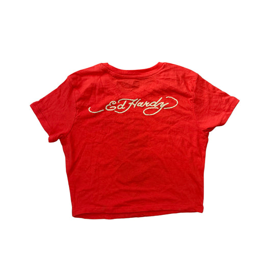 Ed Hardy Orange 'Bird' Baby Tee