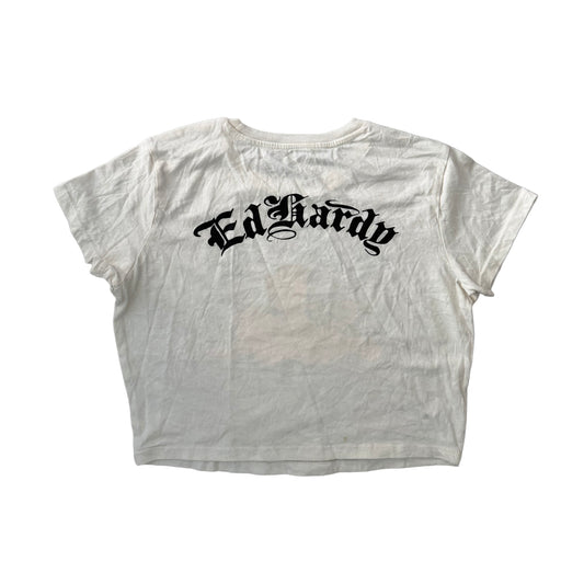 Ed Hardy White 'Devil' Baby Tee