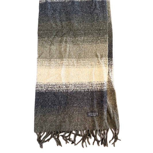 Gucci Green Striped Scarf