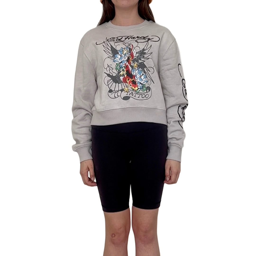 Ed Hardy Light Grey Crewneck