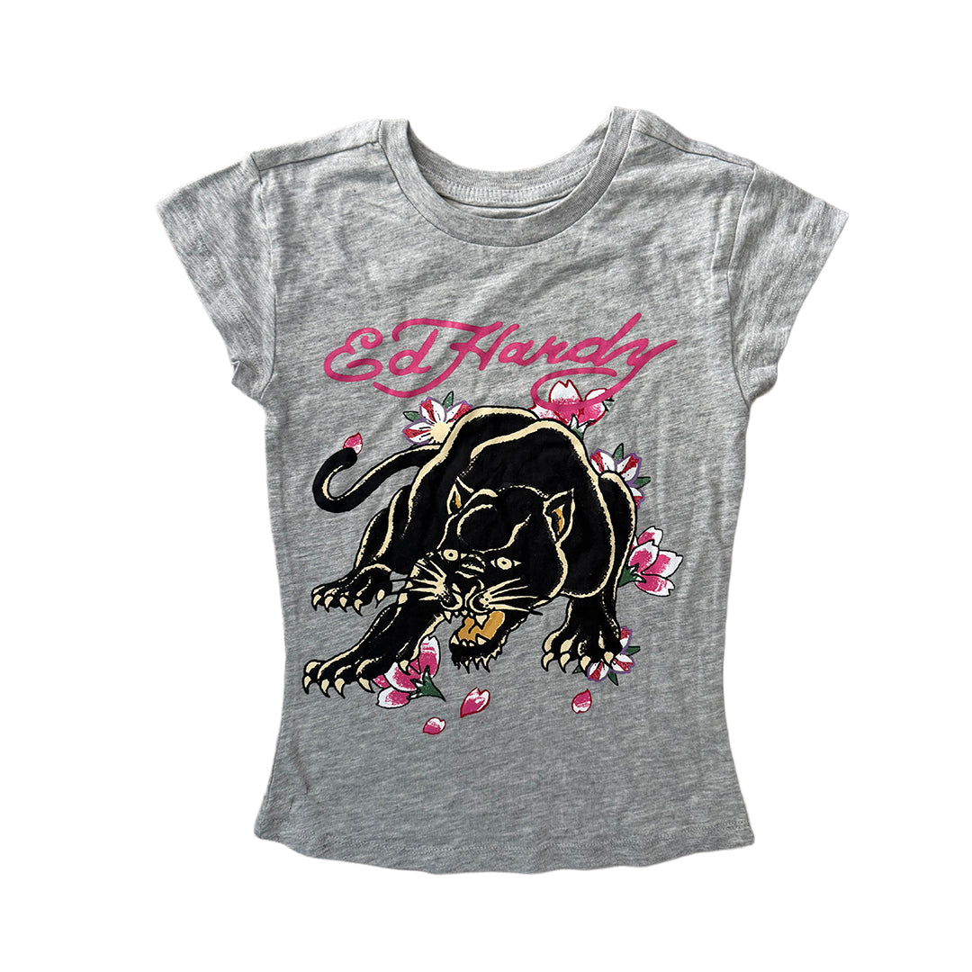 Ed Hardy Grey 'Panther' Baby Tee
